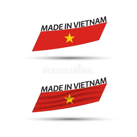 Dos Modernas Banderas Vectoriales Vietnamitas Aisladas En Fondo Blanco