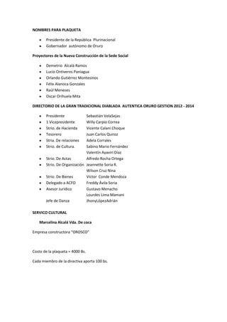 Nombres Para Plaqueta Pdf