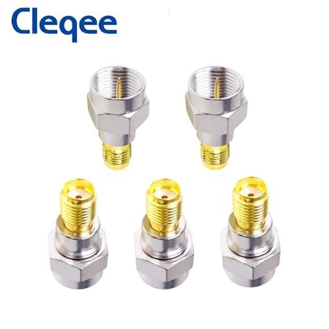 Cleqee SMA Female To F Type Male Adapter RF Antenna Cable Connector