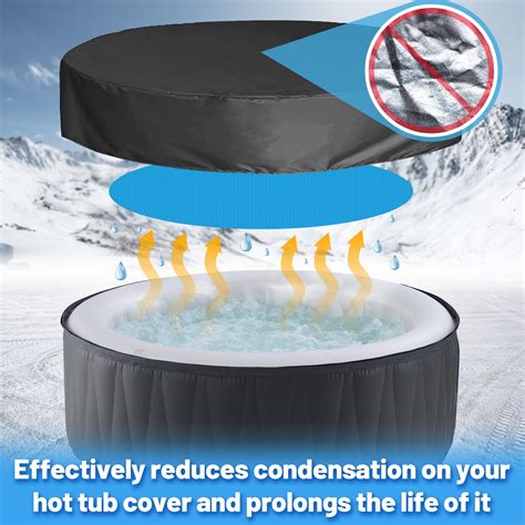 Spa And Hot Tub Cover 16 Mil Hot Tub Thermal Blanket Round Hot Tub Insulation Blanket Hot Tub