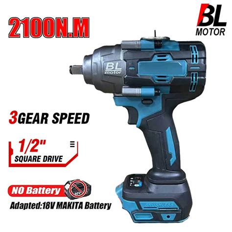 2100N M Brushless Cordless Electric Impact Wrench Rechargeable 1 2