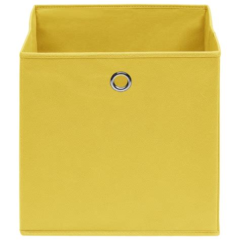 Boîtes de rangement 10 pcs Jaune 32x32x32 cm Tissu TIROIR ETAGERE