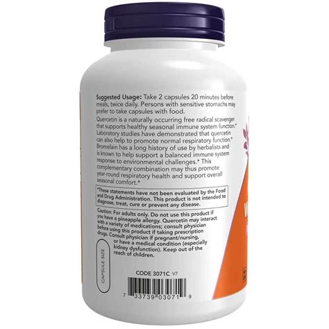 Now Foods Quercetin With Bromelain Veg Capsules Capsules