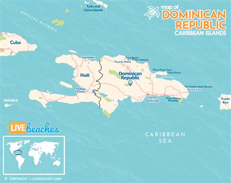 Map of Dominican Republic - Live Beaches