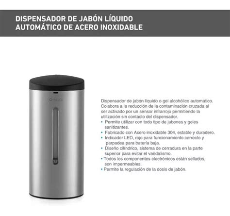 Dispenser Automático Alcohol En Gel jabon Liquido acero Inox en venta