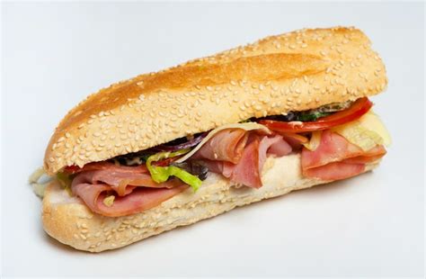 Premium Photo | Assorted delicious baguette sandwiches.