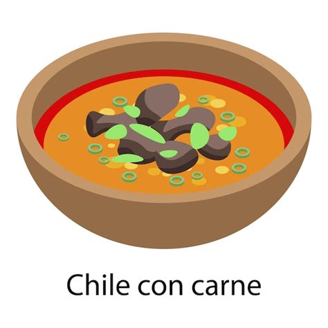 Symbol für chile con carne isometrische darstellung des vektorsymbols