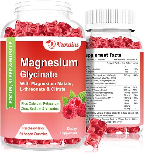 Amazon Pack Magnesium Glycinate Gummies Mg Sugar Free Relax