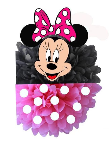 Minnie Mouse Pink Tissue Paper Pom Pom 12in Birthday Etsy Minnie