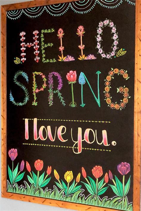 Stunning Spring Chalkboard Art Spring Chalkboard Art Spring