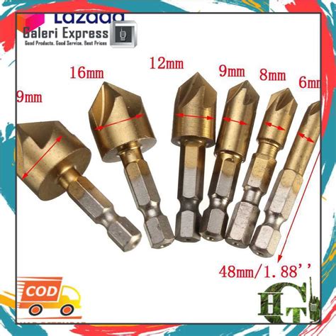 Jual Ght Mata Bor Drill Bit Countersink Hss Mm Pcs Set Mata Bor