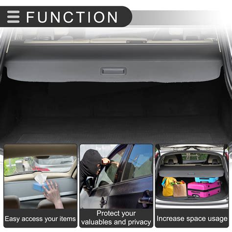 Car Retractable Cargo Cover For Mazda Cx 50 2023 2024 Rear Luggage Security Shield Black Carbon