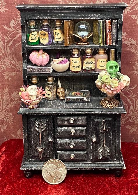 Curio Cabinet Mini Dollhouse Fairy Garden Witch Wizard Potion Etsy