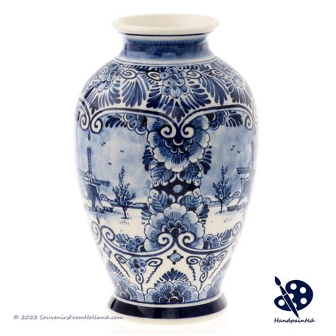 Vase Unica Handpainted Delft Blue Flower Vases Souvenirs From Holland