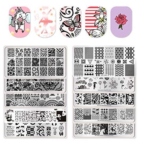 Born Pretty Stamping Schablone Pcs Nail Art Stamp Square Stamping