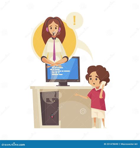 Computer Tech Support Composition Stock Vector - Illustration of