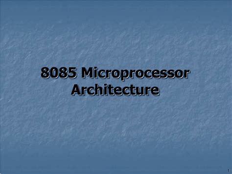 Ppt 8085 Microprocessor Architecture Powerpoint Presentation Free