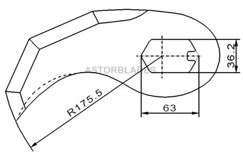 Cuchilla ASTOR Cutter Para K G 45L Radio 175 Mm Forma 4 Cut Con