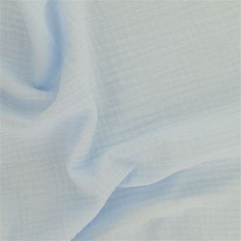 Tissu Francine Double Gaze Unie Bleu Clair Tissus Des Ursules