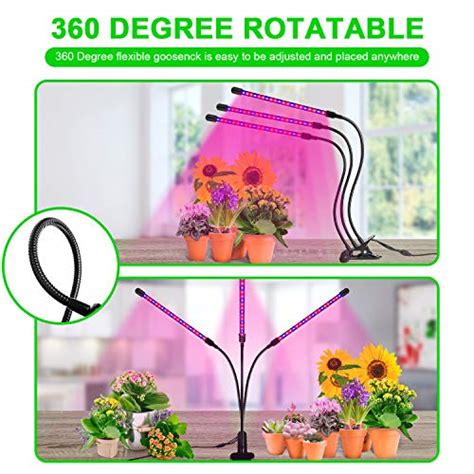 Grow Light Ankace 3 Head Timing 5 Dimmable Levels Plant Grow Lights For Indoor Plants With Red