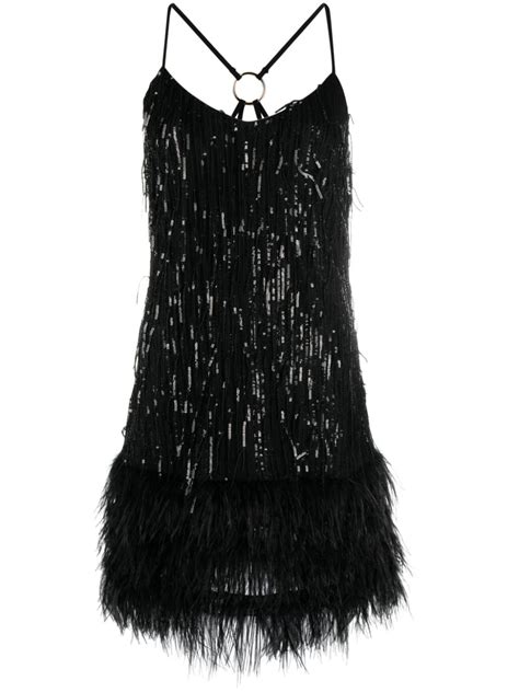 Liu Jo Robe Courte Orn E De Plumes Sequins Farfetch