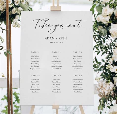 Editable Wedding Guest Seating Chart Template Canva Printable Wedding Welcome Signs Wedding