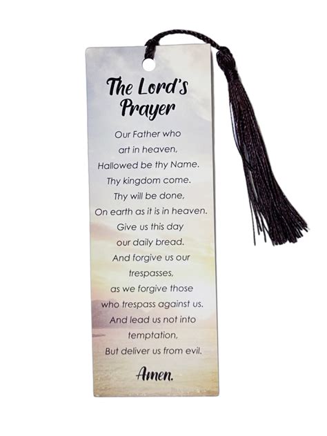 Bookmark Laminated Wtassel Lords Prayer Gatto Christian Shop