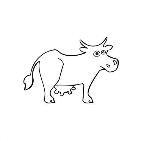 cartoon line sketch cow heifer vector 21161507 Vector Art at Vecteezy