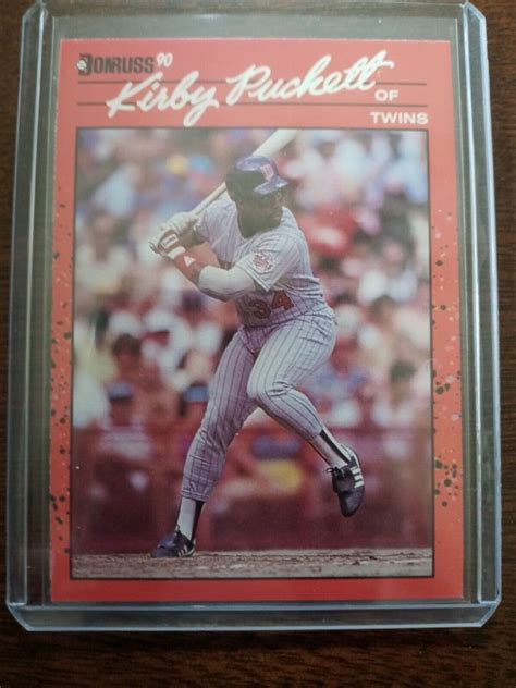 1990 Donruss Kirby Puckett DOUBLE Error Wrong DOB No Dot After INC EBay