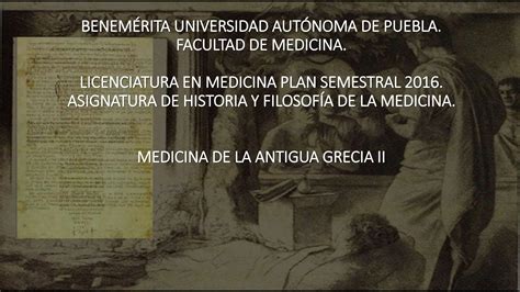 MEDICINA GRIEGA PARTE II MEDICINA II Pptx