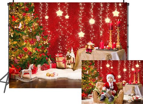 Amazon LTLYH Red Christmas Photography Backdrop 10x8ft Christmas