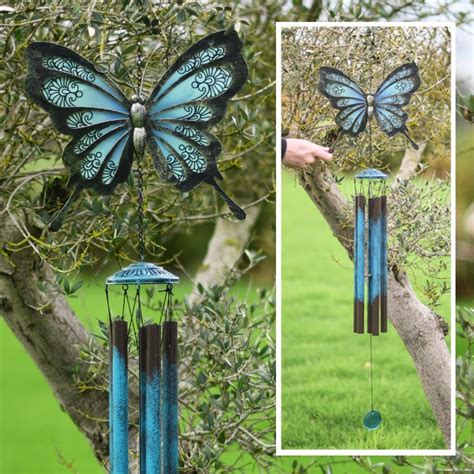 Large Metal Butterfly Wind Chime Clearance