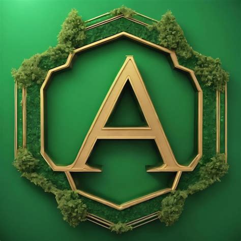 Signo alfa letra alfa alfabeto griego símbolo hexágono verde Foto Premium