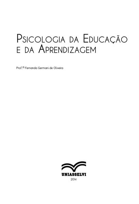 Pdf Psicologia Da Educação E Da Aprendizagem Dokumentips