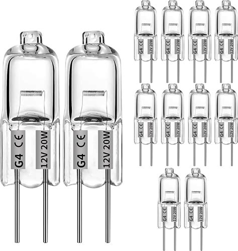 Kakaluote G4 Halogen Light Bulbs 12v 20w Halogen Bulbs G4 Base 2 Pin Warm White 2700k Light