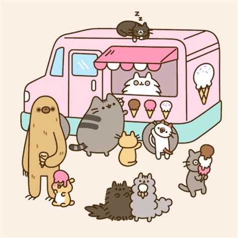 Pusheen And Friends At The Ice Cream Truck Gato Pusheen Pusheen Love