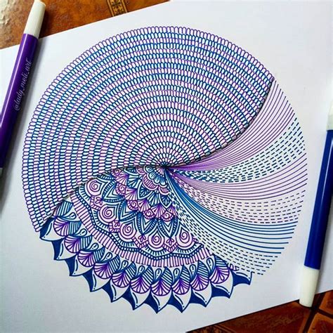 Instagram 上的 Mandalas Zentangles Doodles：「 Inktober Day 2 Navy And Purple Do You Think They