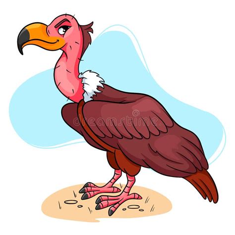 Animal Character Funny Vulture In Cartoon Style Children S