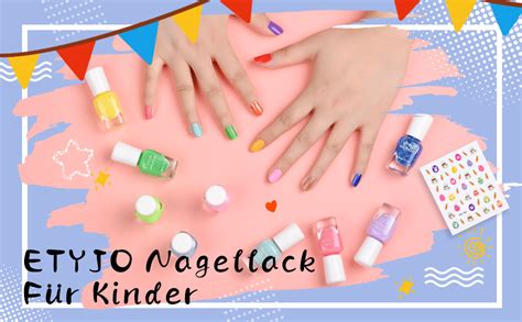 Etyjo Kindernagellack Set Farben Schnelltrocknend Peel Off