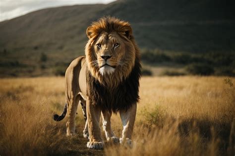 La Majestad Del Le N Rugiendo En El Desierto Africano Foto Premium