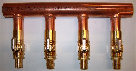 1 Copper Manifold 5 8 Pex Uponor Propex With And Without Ball Valve 2 12 Loop