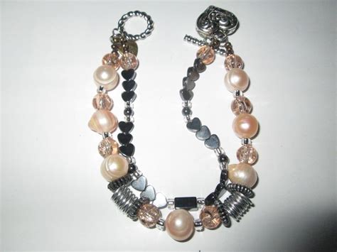 Strand Fresh Water Pearls And Glass Beads Bracelet Beaded Necklace