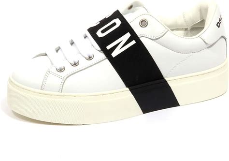 Scarpe Donna Dsquared2 F9836 Sneaker Off Whiteblack Icon Via Roma