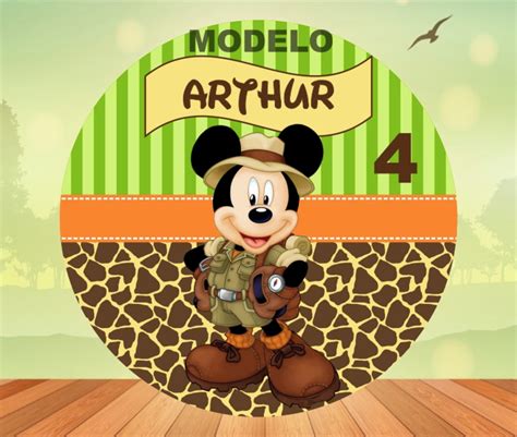 Adesivo Latinha Mickey Safari Elo Produtos Especiais