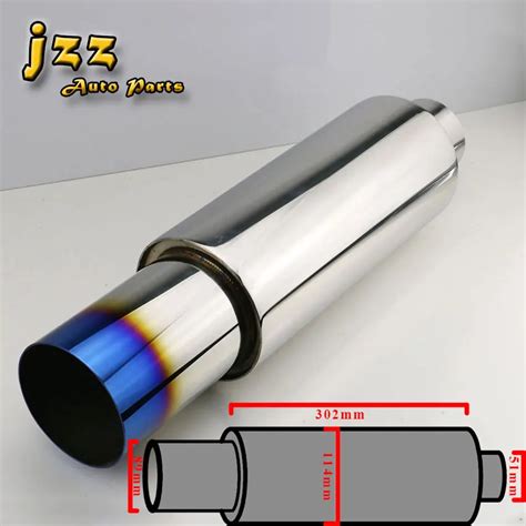 JZZ intel 2 inch stainless steel 304 universal straight through car exhaust mufflers Car ...