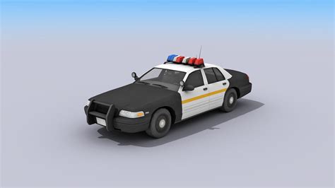 D Model Police Car Vr Ar Low Poly Cgtrader