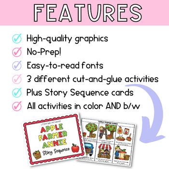 APPLE FARMER ANNIE Story Sequence Activities | Reading Literacy Worksheets