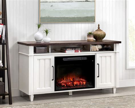 White Electric Fireplace Media Console Mriya Net