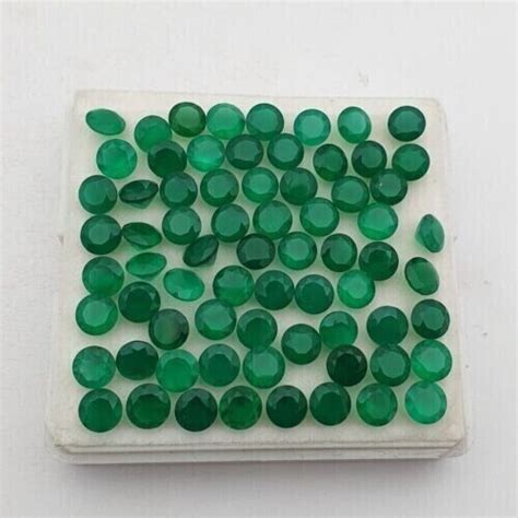 Natural Green Emerald Round Cut Mm Pcs Loose Gemstone Gdgl