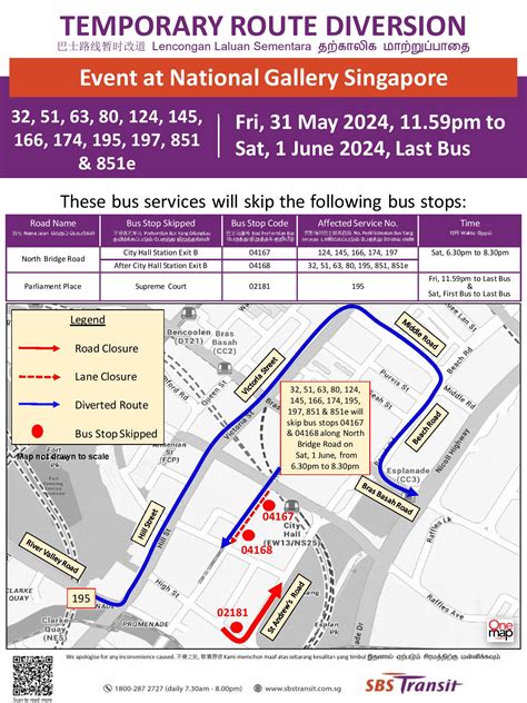 SBS Transit Temporary Route Diversion Poster For Event At National